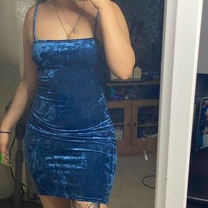 Blue tight dress